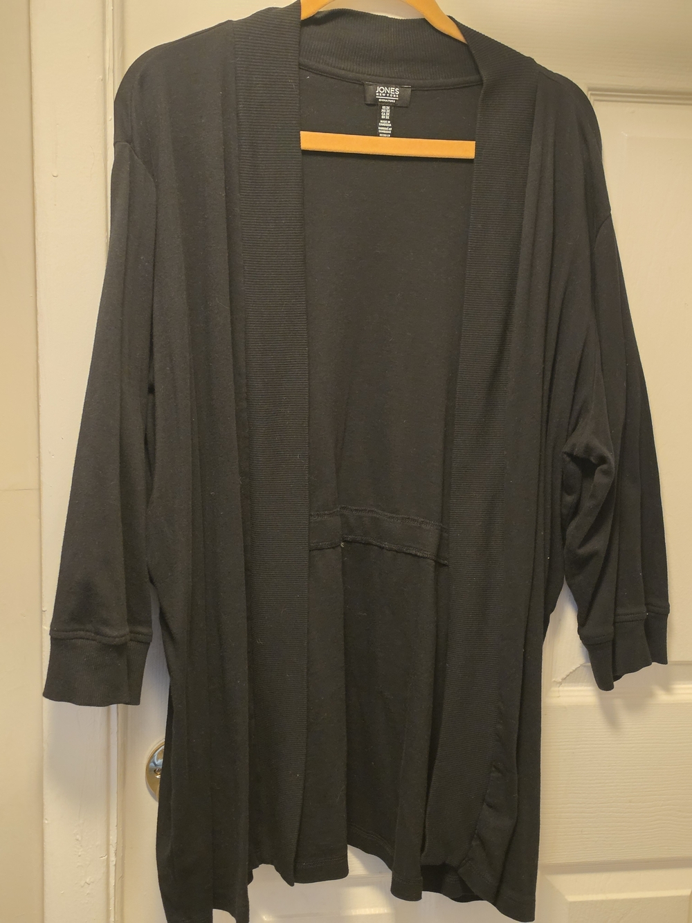 Jones New York Black Open Front Cardigan